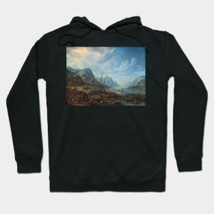 View of a River with Boat Moorings by Herman Saftleven Hoodie